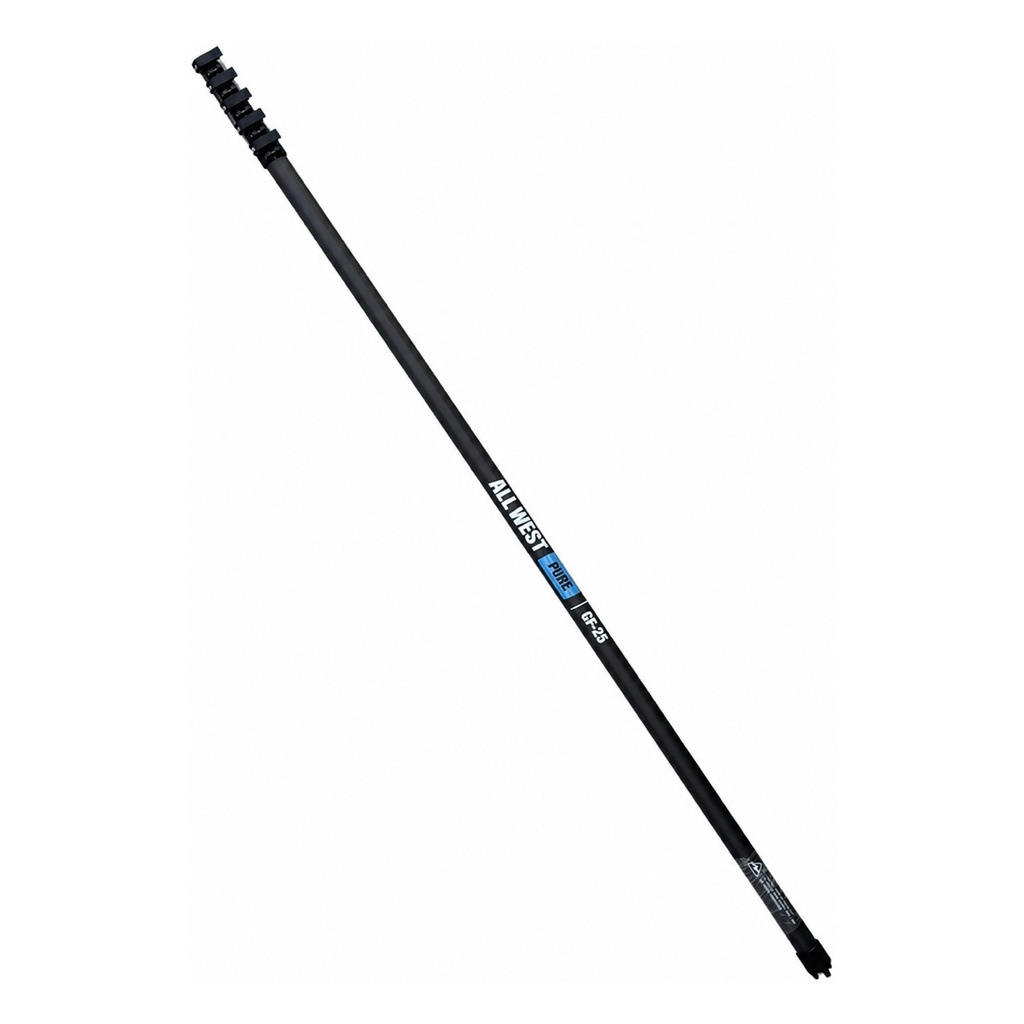 Product shot — CF-25 Anti-Spin Carbon Fibre Water Fed Pole – 7.6 m (25 ft), 5 sections