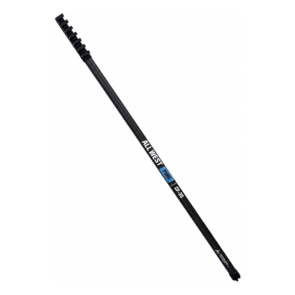Product shot — CF-35 Anti-Spin Carbon Fibre Water Fed Pole – 10.6 m (35 ft), 7 sections