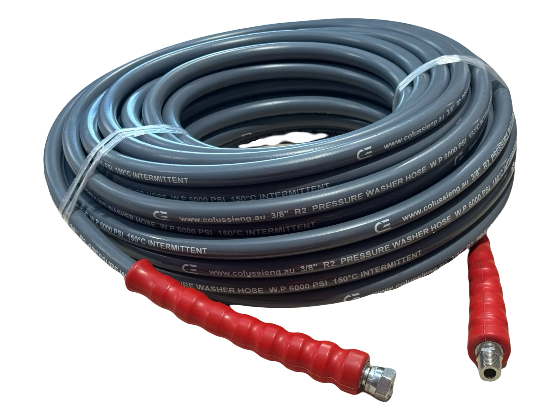 [CEPHOSE3/8 20C] High Pressure Hose Grey 3/8" R2 Double Steel Braid 20M 6000psi 150°C - Compact