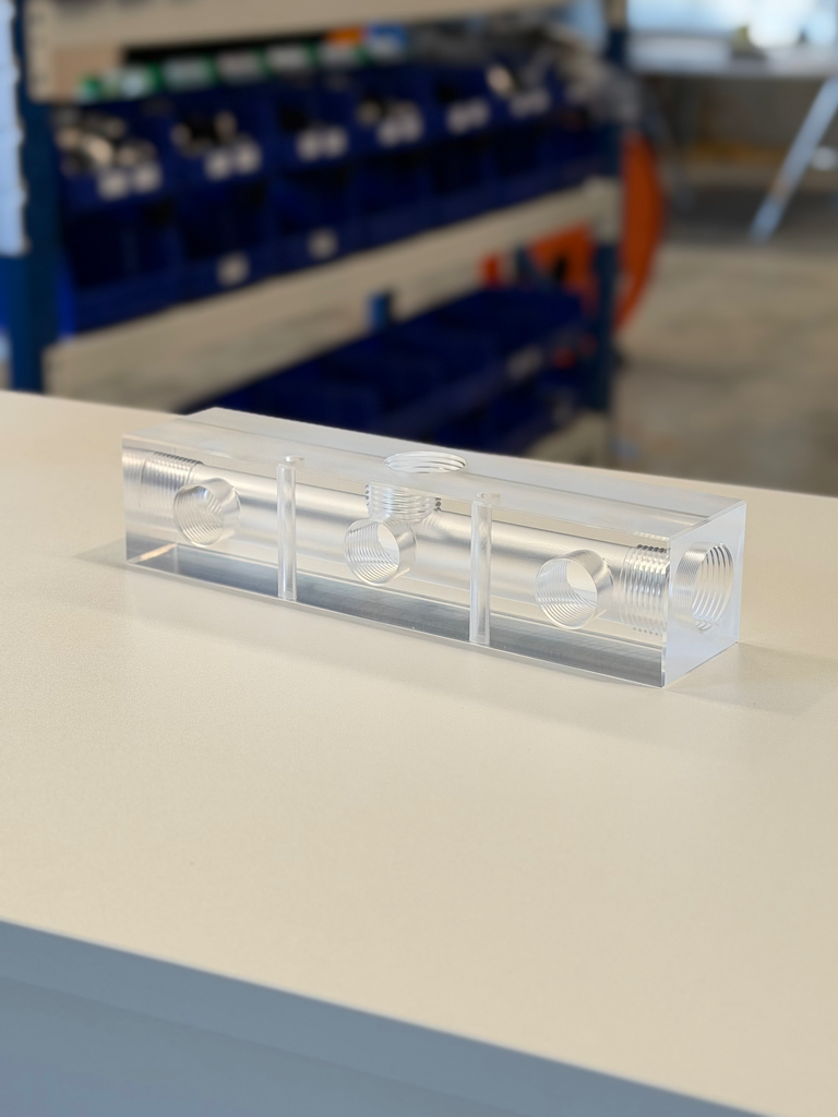 [PP-MAN-3P] Acrylic 3/4" - 3 Port Manifold