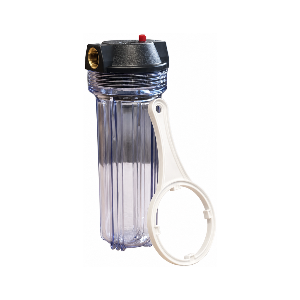 [PW-HSG-1025C] 2.5" x 10" Filter Housing - Clear - 3/4" Ports
